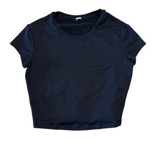 ALO Yoga Alosoft Crop Finesse Black Short Sleeve Tee Women's X-Small